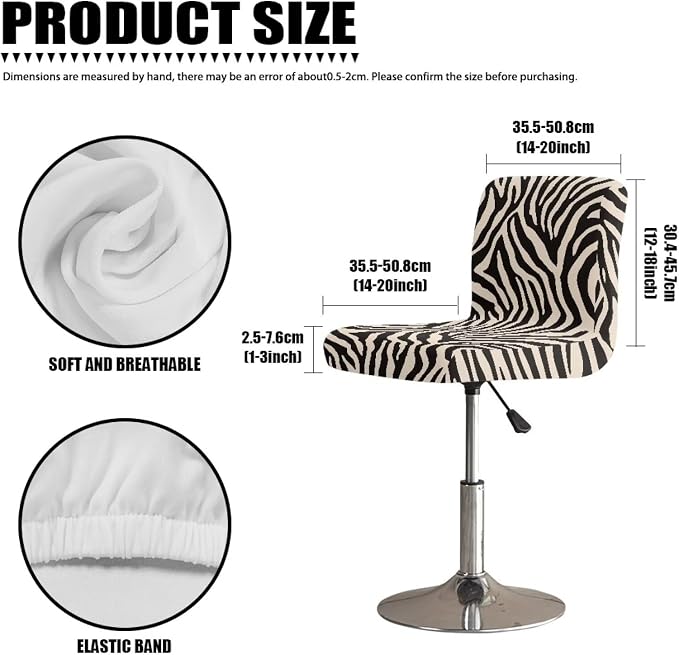 Zebra Stripe Bar Stool Covers High Stool Chair Cover for Party Kitchen Club, Reusable Waterproof 2 Pcs Bar Stool Covers Decorative Covers - Image 7