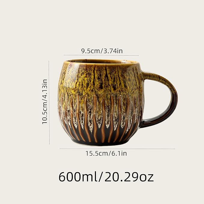 Large Ceramic Coffee Mug - 20oz Big Tea Cup, Yellow | Large Tea Mug, Microwave Safe, Dishwasher Safe - Image 2