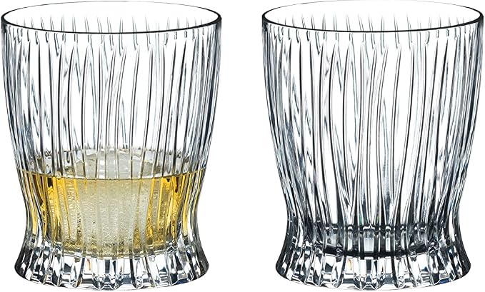 Riedel Fire Whisky, Set of 2 | 3.31" x 3.31" x 3.86" Glasses with Dynamic Flame-Like Decoration - Machine-Made & Dishwasher Safe for Neat Whisky by Unknown