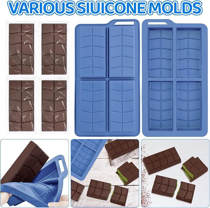 Dubai Silicone Chocolate Bar Mold,0.82inch Deep Chocolate Candy Molds for Filling Thick Pistachio Chocolate-Includes 100pcs Bags - Image 7