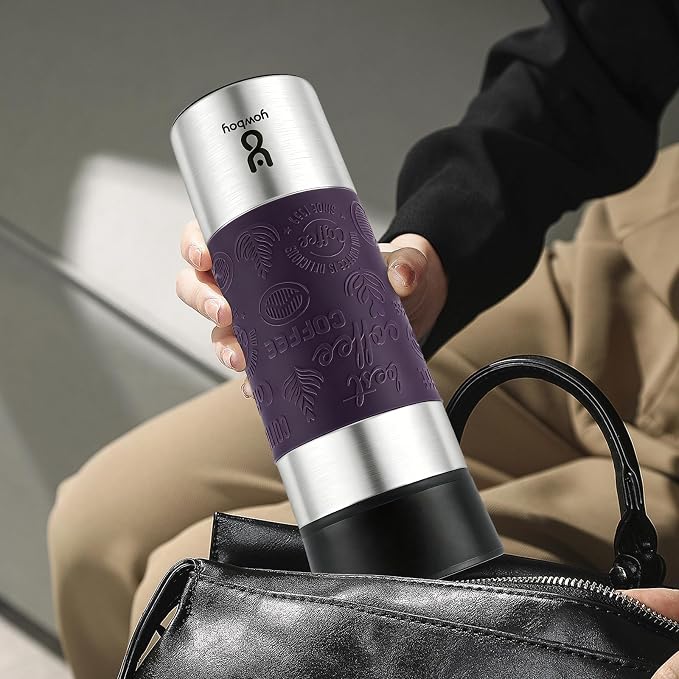 Travel Coffee Mug with 360°Lid, Travel Coffee Tumbler 16 oz Leak Proof, Stainless Steel Insulated Travel Mugs for Hot and Cold Spill Proof Leak Proof (Purple) - Image 9