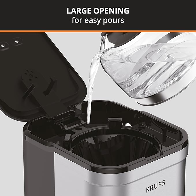 KRUPS Simply Brew Compact 5 Cup Coffee Maker: Stainless Steel Design, Pause & Brew, Keep Warm, Reusable Filter, Drip-Free Carafe - Image 4