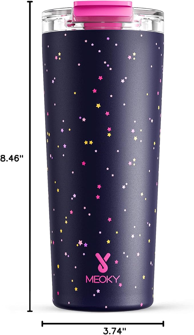 Meoky 24 oz Insulated Travel Coffee Mug: Leak Proof Lid, Plum Stardust | Stainless Steel Coffee Tumbler, Keeps Hot for 8 Hours or Cold for 24 Hours, Fits in Car Cup Holder, BPA Free - Image 3