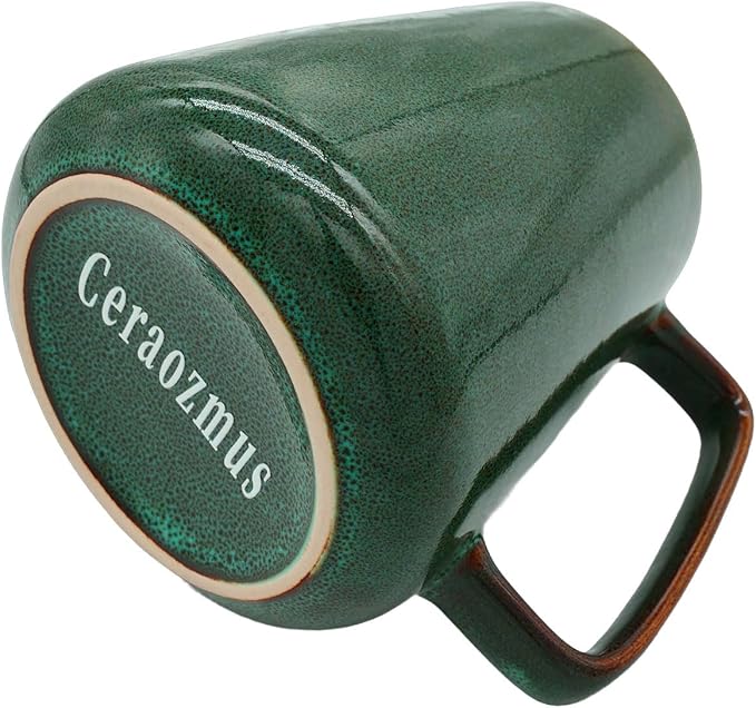 Large Ceramics Coffee Mugs,24 oz,Large Handle Design,Extra Large Tea and Coffee Cup for Office and Home，Microwave and Dishwasher Safe(Color:24 oz green) - Image 8