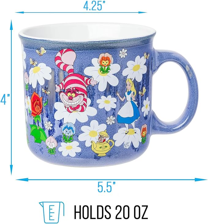 Silver Buffalo Disney Alice in Wonderland Ombre, Ceramic Camper Mug, 20oz | Cheshire Cat, Reactive Glaze, White Rabbit, Dormouse, Dinah, Mad Hare, Mad Hatter, 0.59 Liters - Image 2