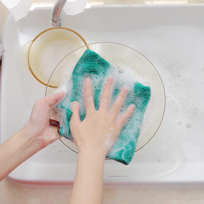 Homaxy 100% Cotton Waffle Weave Kitchen Dish Cloths 12-Pack, Teal | 12 x 12 Inches, Ultra Soft Absorbent Dish Towels, Quick Drying Dish Rags with Hanging Loop - Image 4