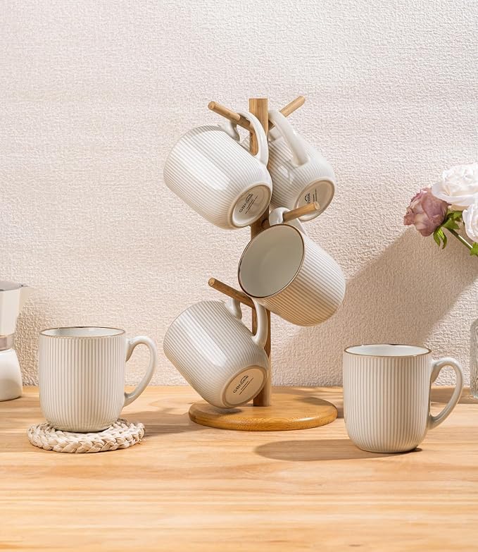 GBhome Ceramic Coffee Mugs Set of 6, 12oz Handmade Ceramic Coffee Mugs Set with Gradient color for Latte/Tea/Beer/Hot Cocoa, Dishwasher & Microwave Safe - Image 8
