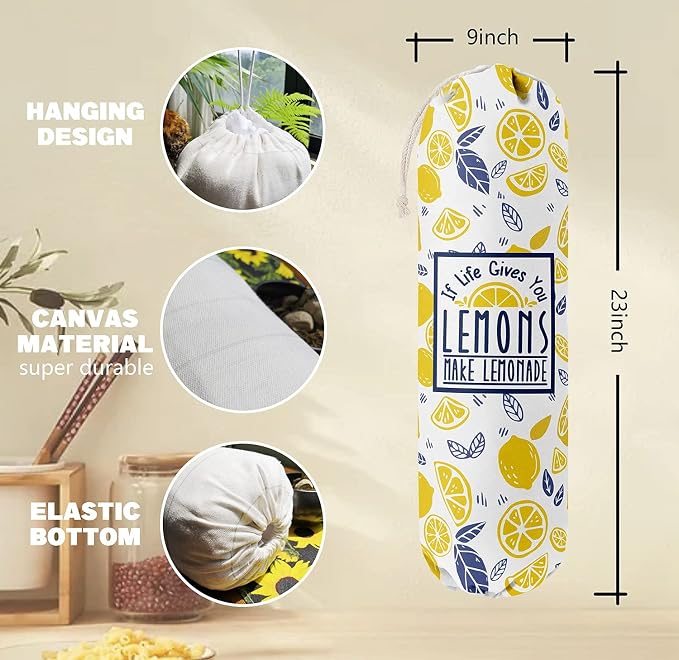If Life Gives You Lemons Make Lemonade, Kitchen Grocery Bags Holder Container Organizer, Plastic Bag Holders Storage for Garbage Shopping Trash Sack, Gift for Women Mother Grandmother Friend - Image 3