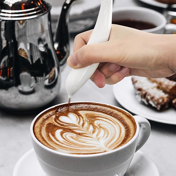 Latte Art Pen, Electrical Coffee Carving Pen, Spice Pen for Coffee Art, Cake Decoration Portable Pen Cappuccino Coffee Carving Pen Professional Baking Pastry Tools