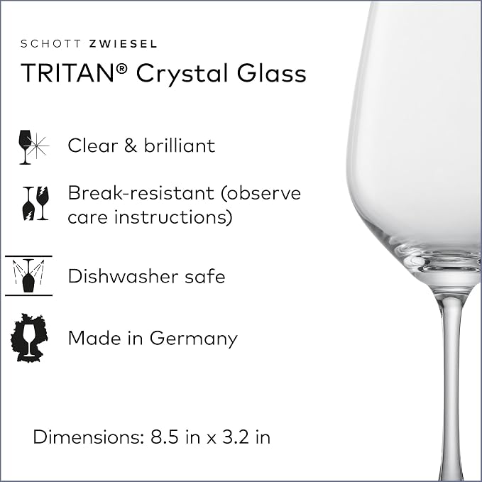 SCHOTT ZWIESEL Forté Red Wine Glass (Set of 6), Burgundy Glasses for Red Wine, Dishwasher-safe Machine-made Tritan Crystal Glasses, Made in Germany (13.5 Ounce) - Image 2