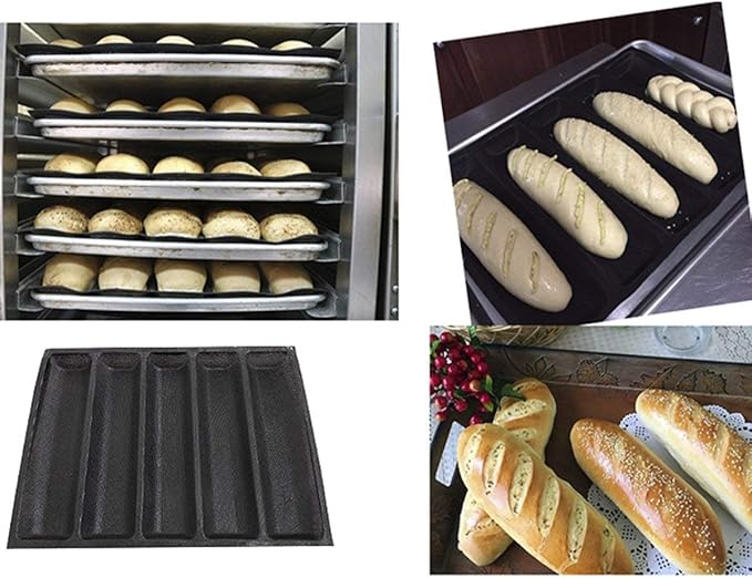 Silicone Bread Mold 5 Loaf Baking Mould Flexible Reusable Forms Shapes Non Stick Perforated