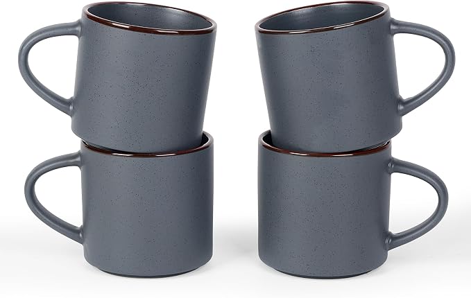 famiware Coffee Mugs Set of 4, Nebula 14oz Coffee Mugs, Ceramic Cup Set with Handle for Latte, Tea, Milk, Cappuccino, Cocoa, Charcoal by Famiware