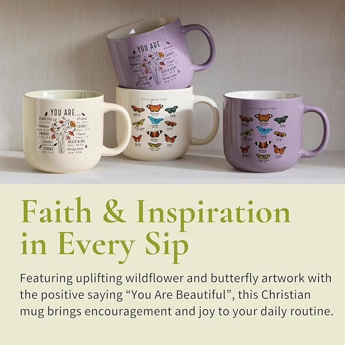Christian Gifts – Bible Verse Ceramic Coffee Mug 14oz, Wildflower Faith Mug, Dishwasher & Microwave Safe, Inspirational Gift for Friends & Women - Image 3