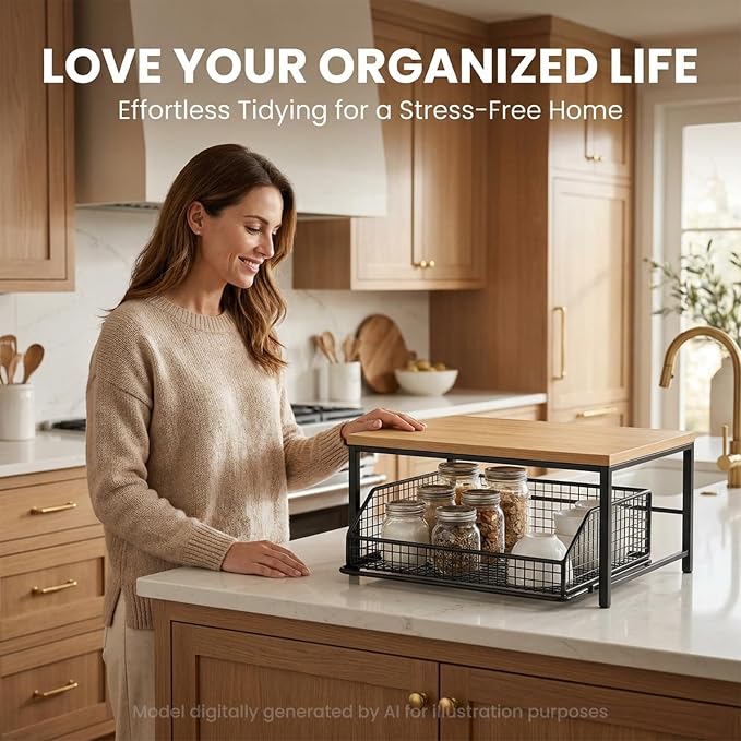 Sakerplus Coffee Pod Holder with Drawers (Black) | Coffee Pod Organizer and Coffee Pod Storage for Countertop, Metal Basket Coffee Pod Drawer Organizer for Kitchen, Office - Image 9