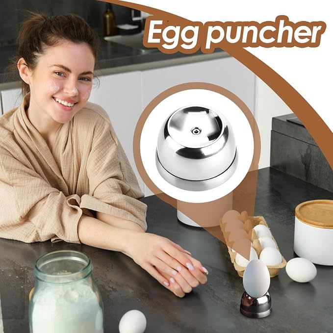 Egg Peeler Tool - Kitchen Stainless Steel Needle Hole Puncher Egg Piercer | Kitchen Tools Pricker Hole Separator for Easy Egg Preparation, Anti Rust Baking Accessories for Kitchen Gadgets Cooking - Image 9