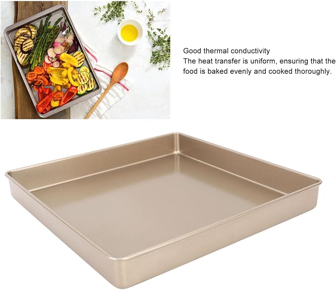 Baking Sheet Pan, Non-Stick Carbon Steel Oven Tray with Even Heat Distribution for Cookies Pastry Cupcakes, 24.5x20.8cm 28.5x28.5cm Size Sheet Pans for Home Commercial Kitchen Use - Image 2