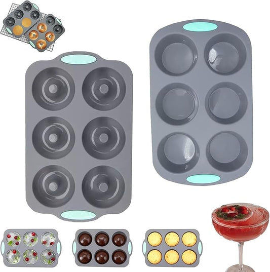 Christmas Wreath Ice Mold Silicone Tray - 6 Hole DIY Holiday Baking Pan for Festive Drinks, Chocolate Making - Easy Release & Clean, Cold & Heat-Resistant Reusable for DIY Crafts, Desserts (Style7)