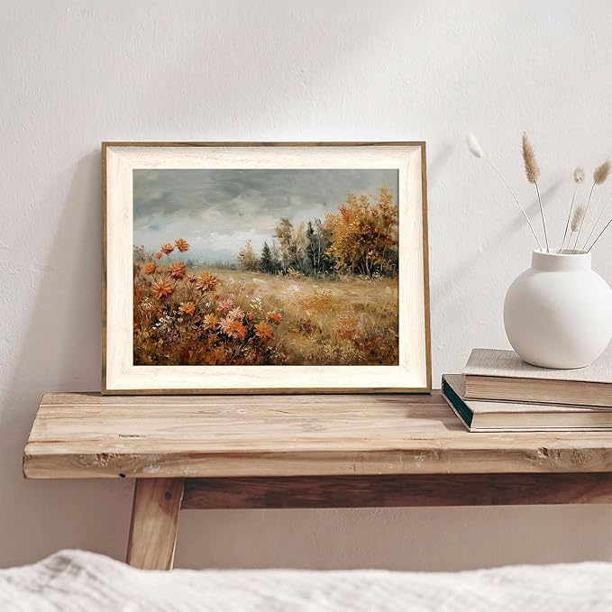 XOCUUI Unframed Canvas Wall Art Vintage Decor, Landscape Wall Art, Meadow with Flowers Art, Modern Farmhouse Decor, Cottagecore Bedroom Bathroom Office Decorations, 8"x10" - Image 6