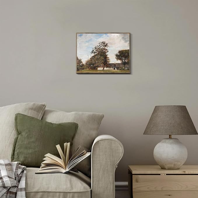 XOCUUI Vintage Cottage Wall Art, Summer Country Landscape Print - Farmhouse Art Poster - Cottage Oil Painting, 8" X 10" Unframed Canvas Prints, Farmhouse Kitchen Office Bathroom Art Wall Decor - Image 4