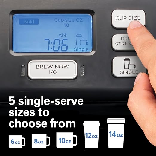 Hamilton Beach FlexBrew Trio 2-Way Drip & Single Serve Coffee Maker | Single Serve Coffee Maker & 12 Cup Coffee Maker | Compatible With K-Cups, Pods or Grounds | Fast Brewing | Black | 49902JN - Image 6