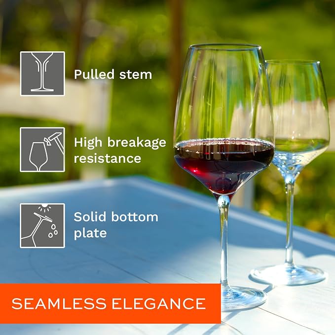 Stölzle Lausitz Red Wine Glasses 4 Set (EXPERIENCE). Dishwasher Safe Crystal Red Wine Glasses Set of 4 (15.25oz). Shatter-Resistant Crystal Wine Glasses Set of 4 - Genuine Stölzle Wine Glass Set - Image 3