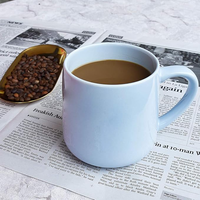 Bosmarlin Large Glossy Ceramic Coffee Mug, Tea Cup for Office and Home, 18 oz, Suitable for Dishwasher and Microwave(Blue, 1) - Image 4