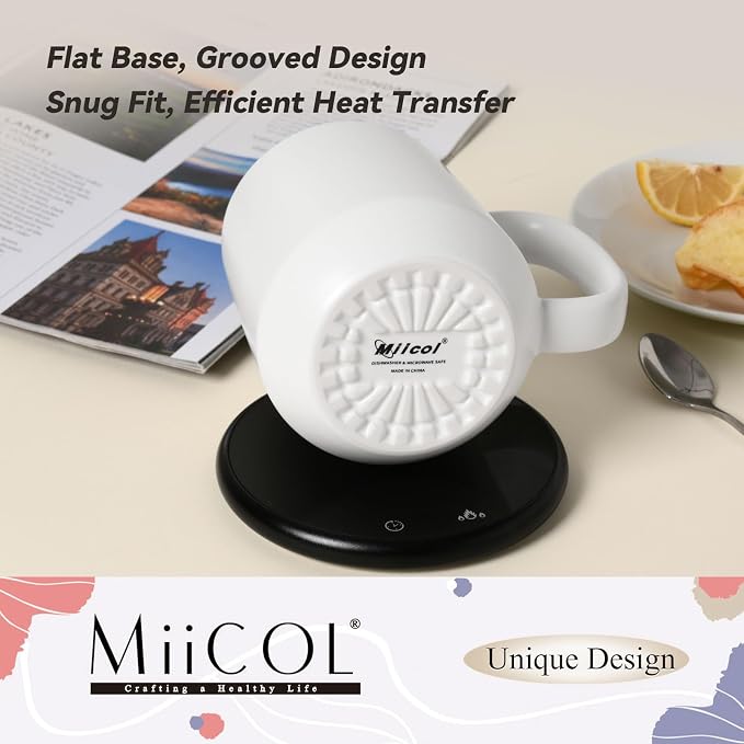 Miicol 16 oz Large Ceramic Coffee Mug, Tea, Mulled Drinks Cup, Gift for Office Staff or Home Using, Microwave and Dishwasher Safe, Frosted Surface, White - Image 5