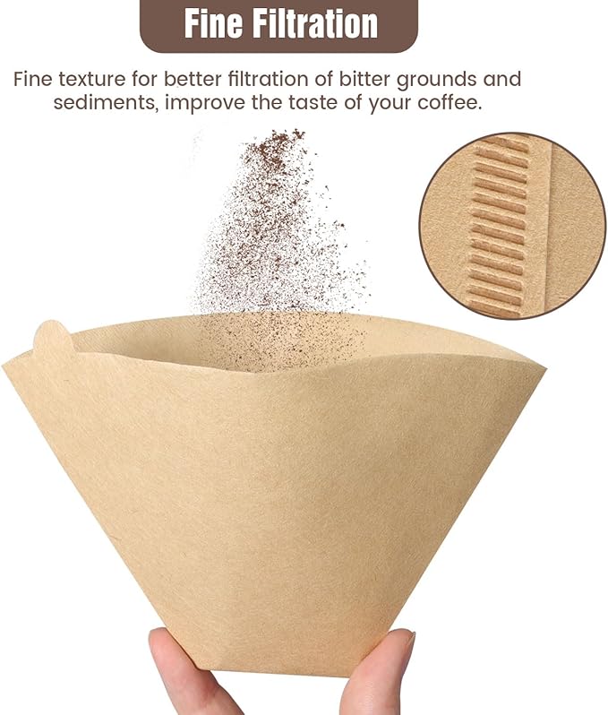 300 Count Cone Coffee Filters #4, Unbleached 04 Coffee Filters 8-12 Cup, Disposable Natural Paper Filters, No.4 Cone Filters For Ninja, Pour Over and Drip Coffee Maker