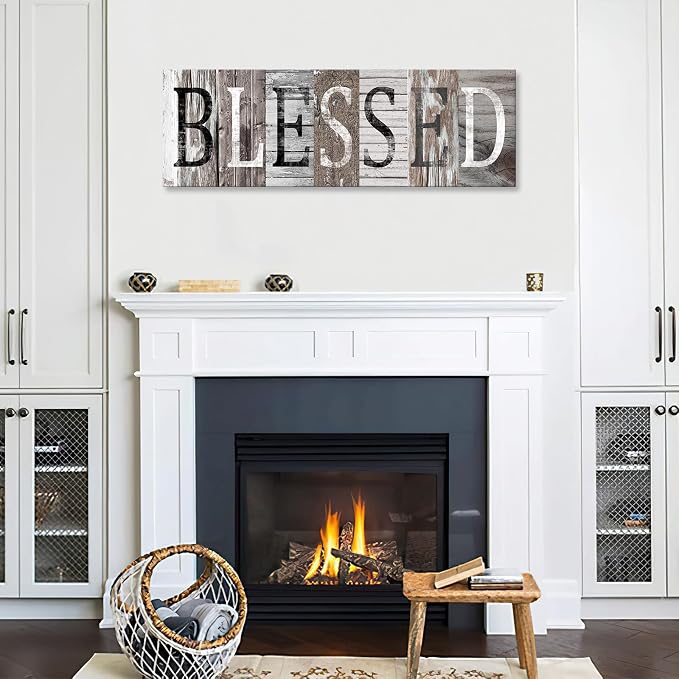 Pinetree Art Blessed Sign Canvas Wall Art Decor Inspirational Motto Canvas Prints (With Solid Wood Inner Frame) (Blessed, 8 x 24 inch) - Image 3