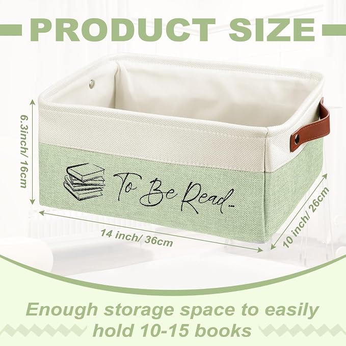 Marsui Book Lover Gifts TBR Book Storage Basket to Be Read List Storage Bin Bookish Accessories Bookworm Gift for Club Members Student Teacher Reading Accessories - Image 2