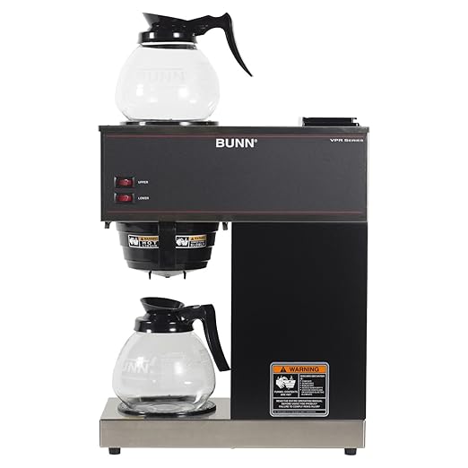 BUNN 33200.0015 VPR-2GD 12-Cup Pourover Commercial Coffee Brewer with Upper and Lower Warmers and Two Glass Decanters, Black, Stainless, Standard - Image 2