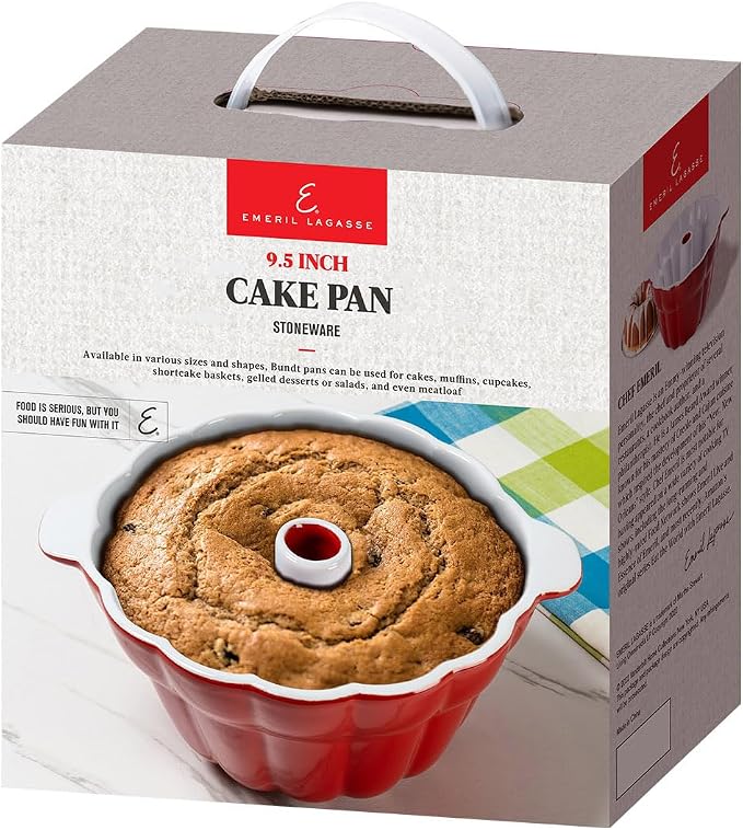 Emeril Lagasse Fluted Cake Pan Stoneware 9.5 in – Pound Cake Baking Pan, Perfect for Baking Delicious Cakes! - Image 7