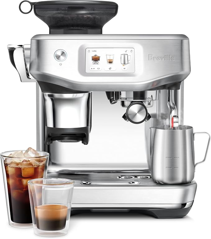 Breville BES881BSS Barista Touch Impress, Brushed Stainless Steel | Enjoy cold extraction functionality for cold brew beverages with this semi-automatic espresso machine with built-in grinder by Unknown