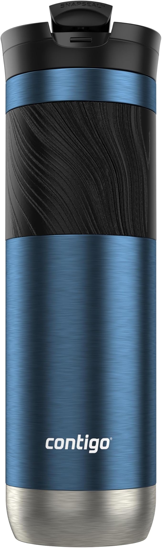 Contigo Byron 2.0 Stainless Steel Travel mug with Snapseal Lid and Grip, 24oz, Blueberry, BPA Free and Leak Proof - Image 2