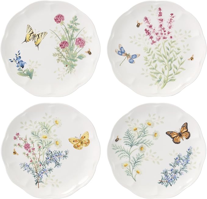 Lenox 897793 Butterfly Meadow Herbs Accent Plates, Set Of 4 by Lenox