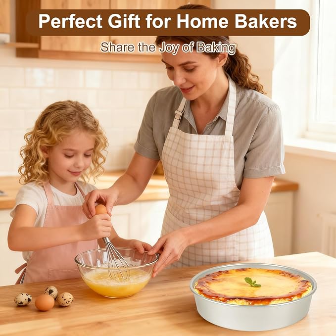 9 Inch Round Cake Pan Set of 2 – Nonstick Cake Pans for Baking, Heavy Duty Steel with Honeycomb Texture, Easy Release & Even Heating, Ideal for Layer Cakes, Cheesecakes & Bakeware Gift Set - Image 7