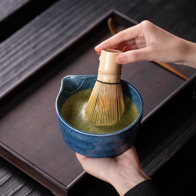 Premium Matcha Ceremony Set – Complete 9-Pcs Ritual Kit – Presented in Luxury Magnetic Gift Box, Perfect for Gifting or Self-Care (Gem Blue)