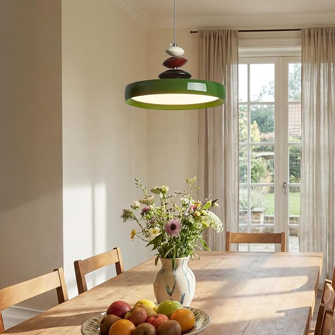Modern Pendant Lights,Green 12" LED Pendant Lighting Fixture with Remote Control Dimmable 3 Color Mode & Brightness, Adjustable Hanging Lamp for Kitchen Dining Room Bedroom Kitchen Island - Image 6