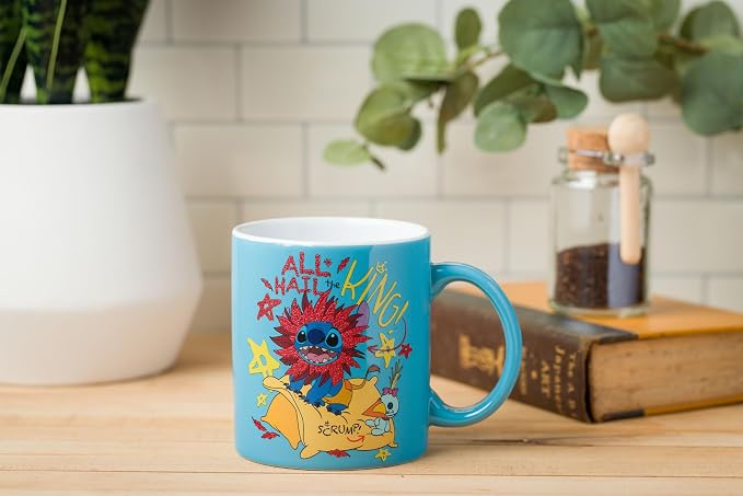 Silver Buffalo Disney Lilo and Stitch Lion King Costume, Ceramic Mug, 20oz | All Hail the King, Scrump, Glitter Finish, 0.59 Liters - Image 5