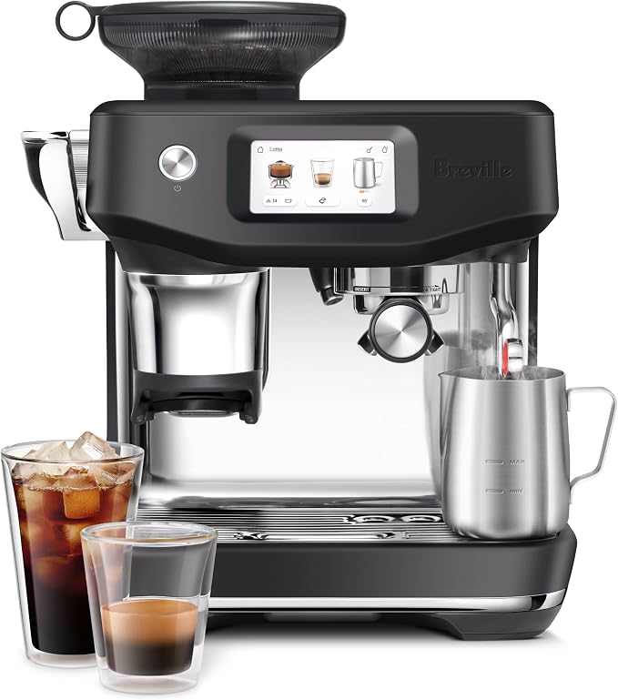 Breville BES881BTR Barista Touch Impress, Black Truffle | Enjoy cold extraction functionality for cold brew beverages with this semi-automatic espresso machine with built-in grinder by Unknown