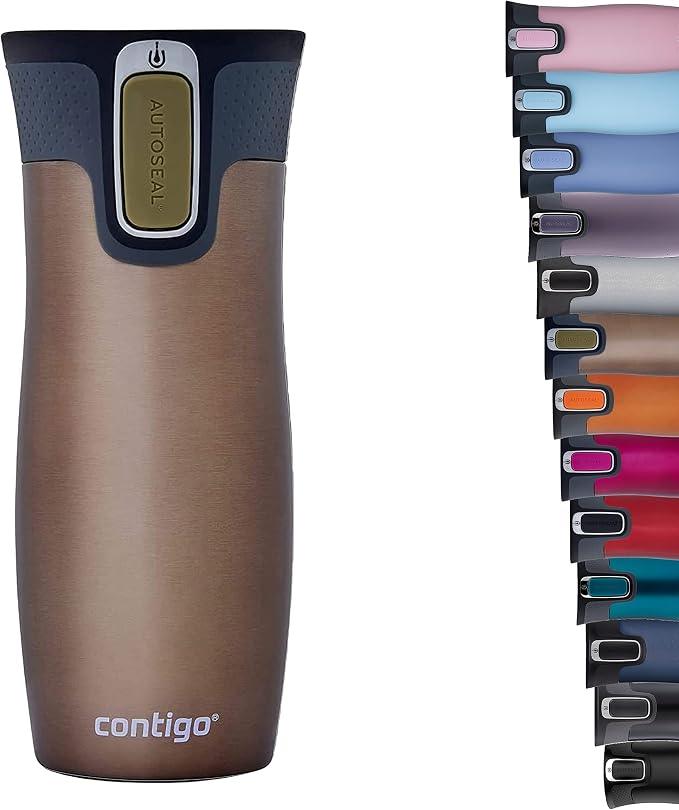 Contigo West Loop Autoseal Travel Mug, Stainless Steel Thermal Mug, Vacuum Flask, Leakproof Tumbler, Coffee Mug with BPA-Free Easy-Clean Lid by Unknown