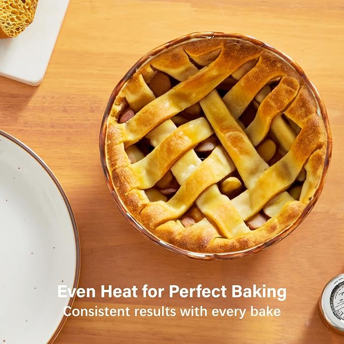 ONEMORE Mini Pie Pans, 6.8 inch Ceramic Pie Dish for Baking Nonstick Small Pie Pans Deep Dish Pie Plates Mini Tart Pans, Ideal for Chicken Pot Pie & Desserts, Individual Pot Pie Baking Dishes Set of 4 - Image 8