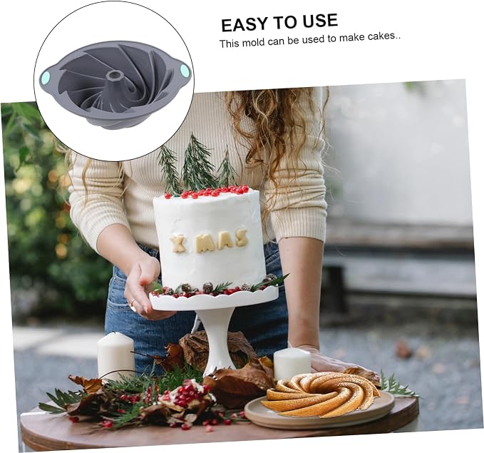 BESTOYARD Diy Cake Mold Spiral Cake Mold Silicone Baking Chiffon Safe Healthy Material - Image 7