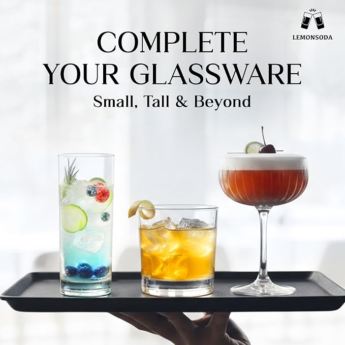 LEMONSODA Premium Highball 12oz/15oz Glass Sets - Elegant Tom Collins Glasses - Tall Water Drinking Glasses - Bar Glassware for Mojito, Whiskey, Cocktail (15oz, Set of 12) - Image 7