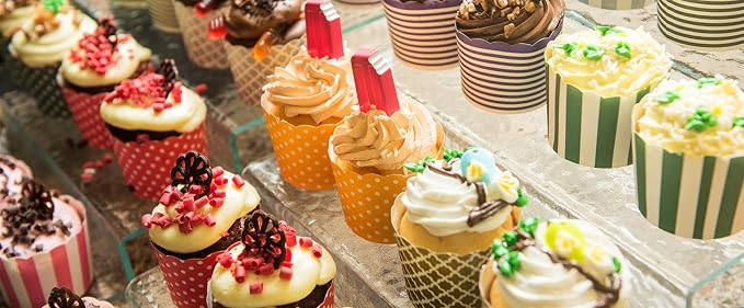 Paper Baking Cups (Polka Dots), Greaseproof Disposable Cupcake Liners (Orange, Large Cups (50-Pack)) - Image 6