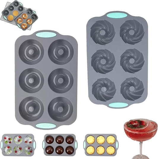Christmas Wreath Ice Mold Silicone Tray - 6 Hole DIY Holiday Baking Pan for Festive Drinks, Chocolate Making - Easy Release & Clean, Cold & Heat-Resistant Reusable for DIY Crafts, Desserts (Style8)