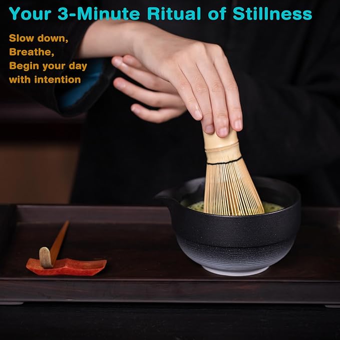 Premium Matcha Ceremony Set – Complete 9-Pcs Ritual Kit – Presented in Luxury Magnetic Gift Box, Perfect for Gifting or Self-Care (Black)