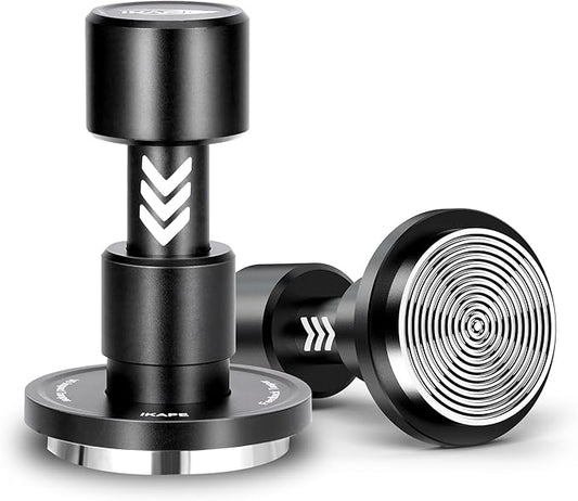 IKAPE 53.3MM V6 Impact Espresso Tamper with Sound Feedback, 15lb/30lb Interchangeable Springs, Espresso High Tamper with Triple-spring System, Fits 54mm portafilters