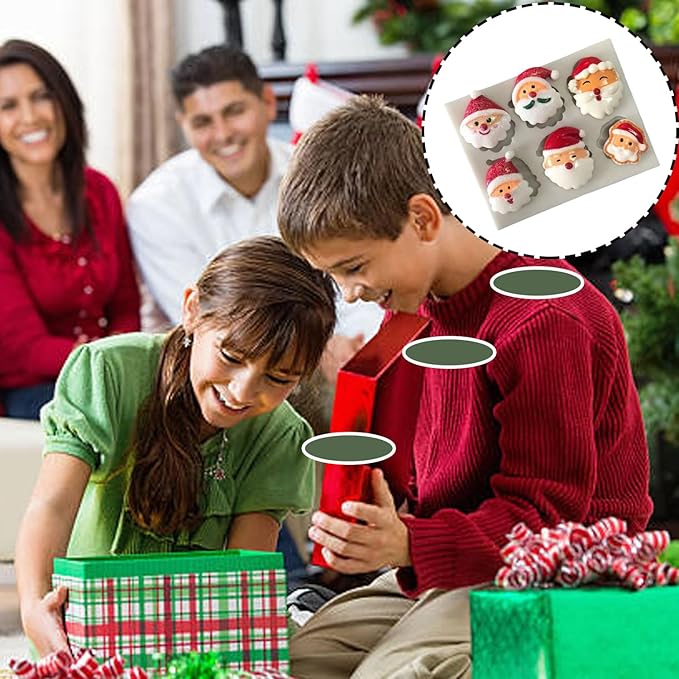 1 Pcs Santa Claus Christmas Silicone Molds for Chocolate 6-Cavities Candy Silicone Mold Ice Cube Molds for Dessert Soap Jello Ice Wax Melt Christmas Holiday Party Baking Cake Decor Mold