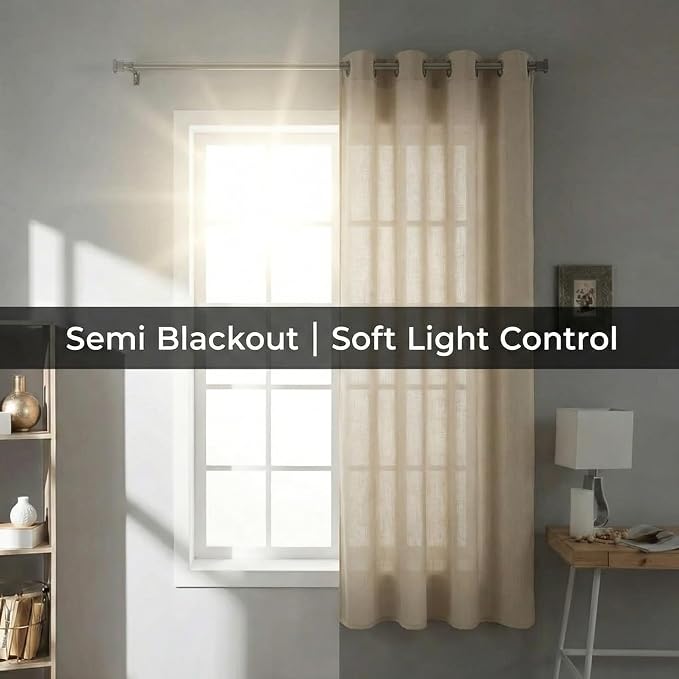 Urban Villa Cotton Grommet Curtains 52x84 (2 Panels) Ivory - Image 6